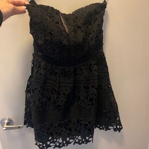 Black strapless dress